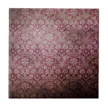 Papier peint grunge rose foncé de damassé carreau en céramique