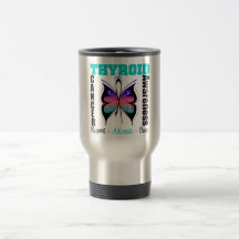 Papillon de conscience de cancer de la thyroïde tasses à café