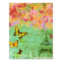 Papillon, invitations d'art de collage de papillon