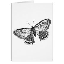 Papillon vintage carte de vœux