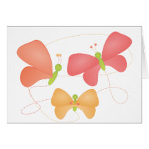 Papillons dans des couleurs fruitées cartes de vœux