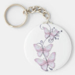 Papillons de floraison porte-clé