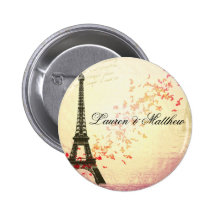 Paris dans l'amour - Tour Eiffel Badge Avec Épingle