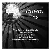 Partie argentée de boule de disco d'étincelle invitation