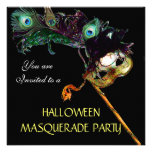 PARTIE de MASCARADE de HALLOWEEN, bleu jaune noir Faire-part Personnalisé