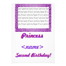 Party Invitat Prinzessin-Mini Hearts Second Birthd Individuelle Ankündigungskarte