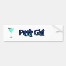 Party-Mädchen-Stoßaufkleber (blau) Auto Sticker