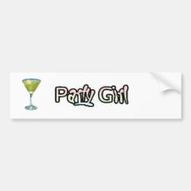 Party-Mädchen-Stoßaufkleber (Weiß/Grün) Auto Sticker