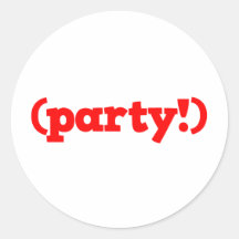 Party! Runder Aufkleber