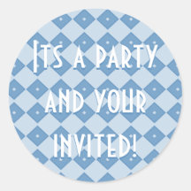 Party-Zeit-blauer Diamant-Musteraufkleber