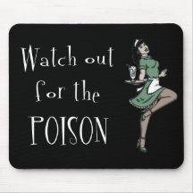 Passen Sie heraus für die Gift-Retro Kellnerin - F Mousepad