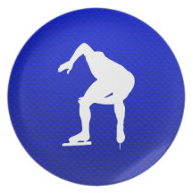 Patineur bleu de vitesse assiette pour soirée