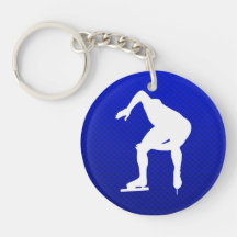 Patineur bleu de vitesse porte-clé