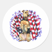 Patriote d'Airedale Terrier Autocollant