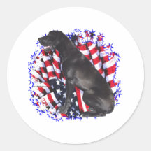 Patriote de great dane autocollant rond
