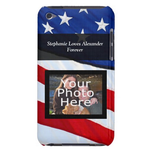 Patriotische amerikanische Flagge personalisiertes Barely There iPod Hüllen