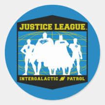 Patrouille intergalactique de ligue de justice adhésif rond