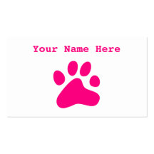 Patte rose de chien cartes de visite professionnelles