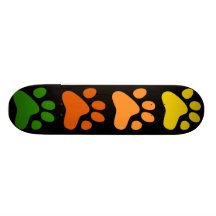 Pattes colorées skateboards customisés