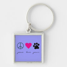Pattes d'amour de paix porte-clefs