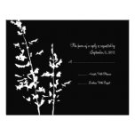 Pays noir et blanc RSVP l'épousant floral Cartons D'invitation