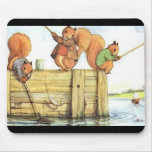 Pêche de trois écureuils tapis de souris