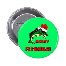 Pêche drôle de Noël Badge