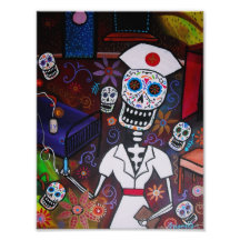 Peinture de Dia de los Muertos Nurse Photographies D’art