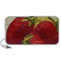 Peinture rouge de fruit de fraises haut-parleur mp3