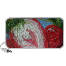 Peinture rouge de fruit de fraises haut-parleur ordinateur portable