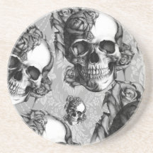 Pensée noire et blanche, modèle multi de crâne dessous de verres