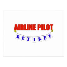 PENSIONIERTER FLUGLINIEN-PILOT POSTKARTE