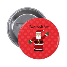 Père Noël avec le motif rouge de flocons de neige Badge