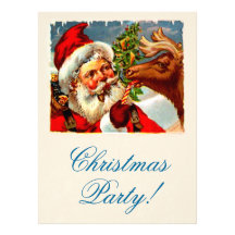 Père Noël avec le renne Invitations
