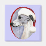 Père Noël bleu et blanc de Noël de whippet Magnets