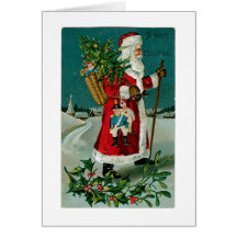 Père Noël de marche Carte