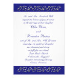 Perles et faire-part de mariage de bleu de saphir