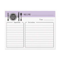 Personalisierte Brautparty-Rezept-Karte