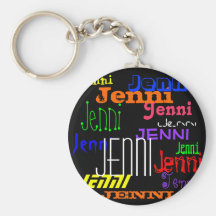 Personalisierte bunte Namenscollage Keychain Schlüsselanhänger