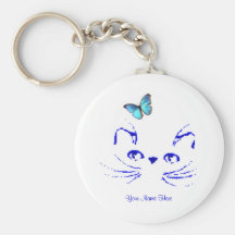 Personalisierter Kitty träumt Keychain Schlüsselanhänger