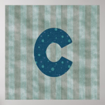 Personalisierter Monogramm-Kunst-Buchstabe C Posterdruck