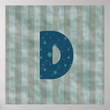 Personalisierter Monogramm-Kunst-Buchstabe D Posterdruck