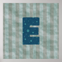 Personalisierter Monogramm-Kunst-Buchstabe E Poster