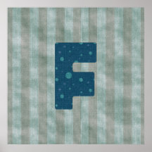 Personalisierter Monogramm-Kunst-Buchstabe F Posterdrucke