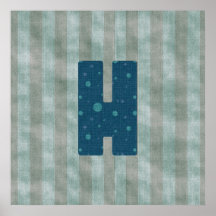 Personalisierter Monogramm-Kunst-Buchstabe H Plakat