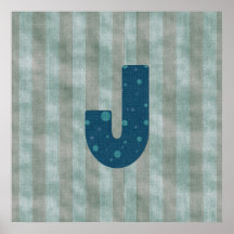 Personalisierter Monogramm-Kunst-Buchstabe J Posterdruck