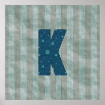 Personalisierter Monogramm-Kunst-Buchstabe K Plakat