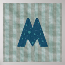 Personalisierter Monogramm-Kunst-Buchstabe M Poster