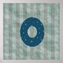 Personalisierter Monogramm-Kunst-Buchstabe O Posterdruck