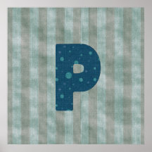 Personalisierter Monogramm-Kunst-Buchstabe P Posterdrucke
